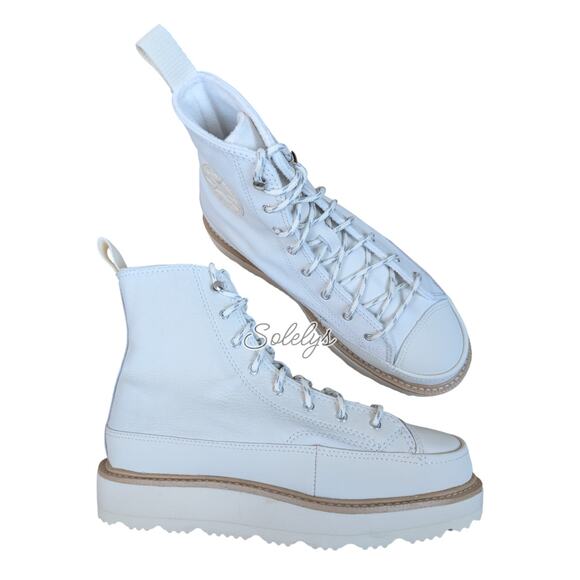 Converse Shoes - Converse Chuck Taylor Crafted Leather Boot Egret Natural Ivory Womens 7.5 NEW